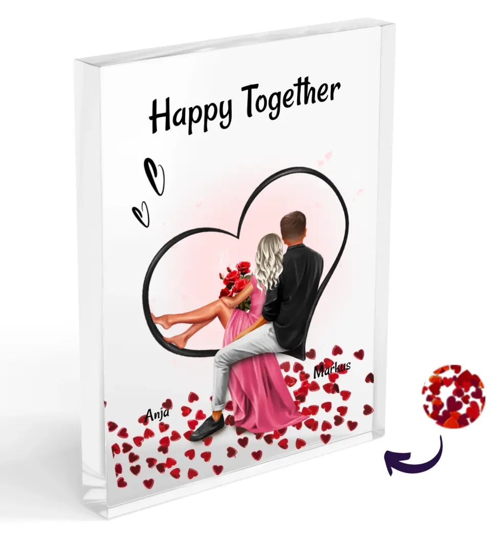 Paar Acrylglas Bild Geschenk zum Jahrestag & Hochzeitstag personalisiert - Cantty