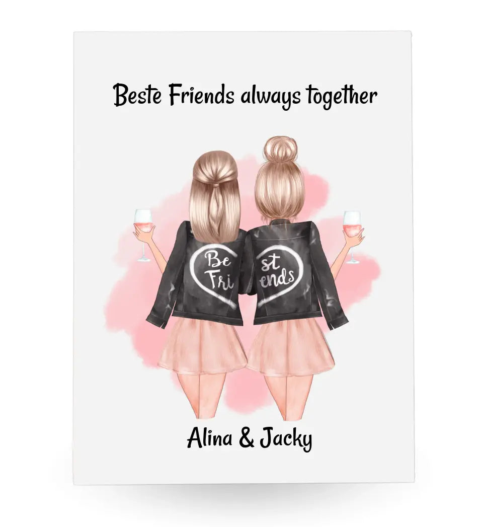Personalisiertes Acrylglas Bild Geschenk für 2 Freundinnen - Cantty