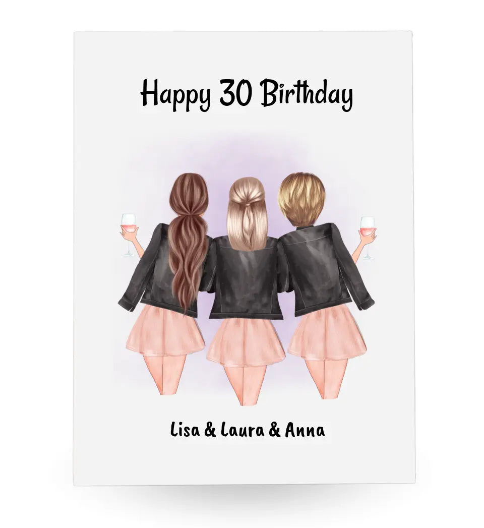 Personalisiertes 3 Freundinnen Acrylglas Geschenkidee - Cantty