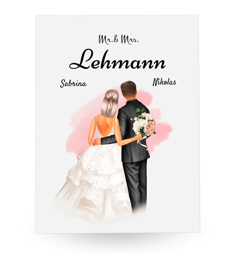 Acrylglas Bild Brautpaar Geschenk personalisiert - Cantty