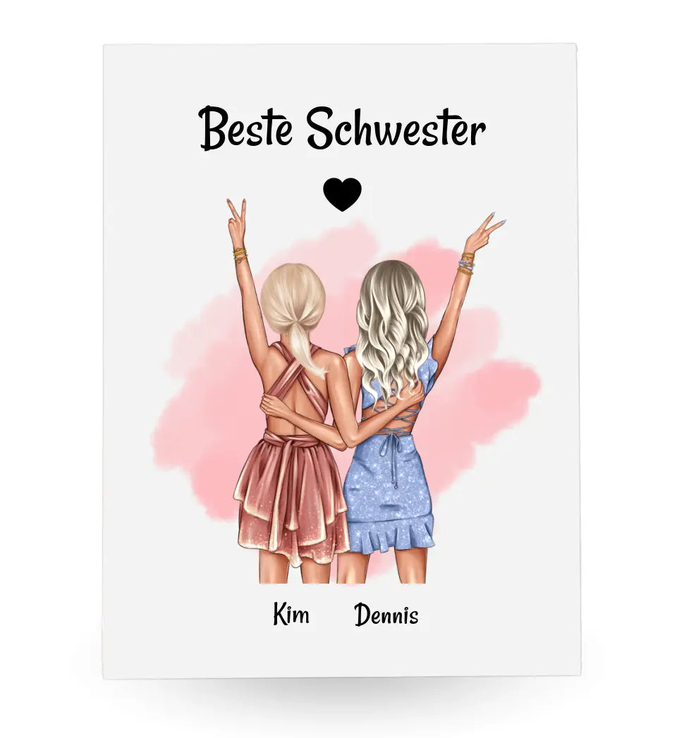 Geschenk Schwesterherz Acrylglas Bild - Cantty