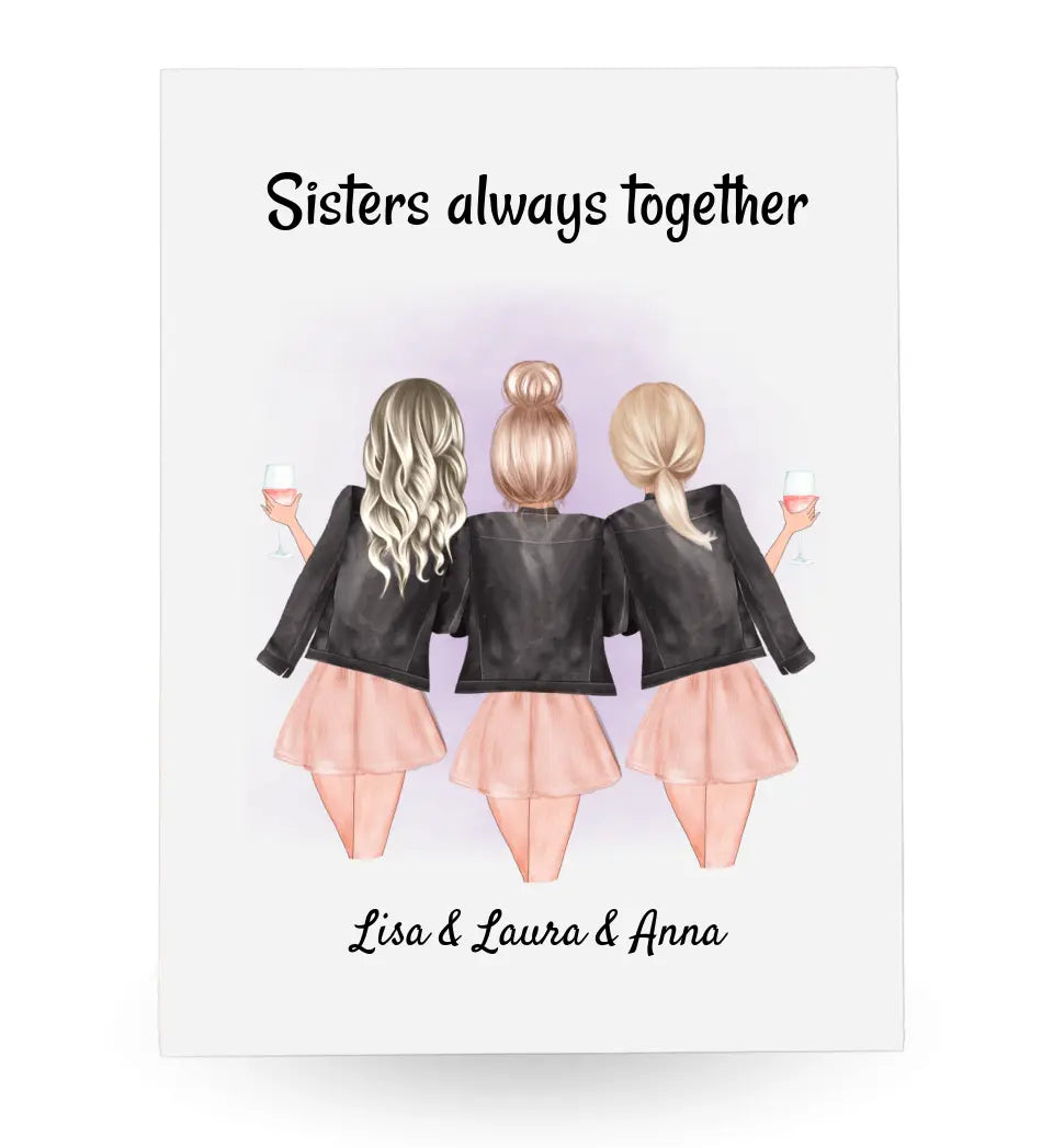 3 Schwestern Acrylglas Bild Geschenk - Cantty