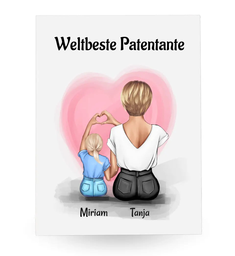 Geschenk Acrylglas Bild für Patentante von Mädchen - Cantty