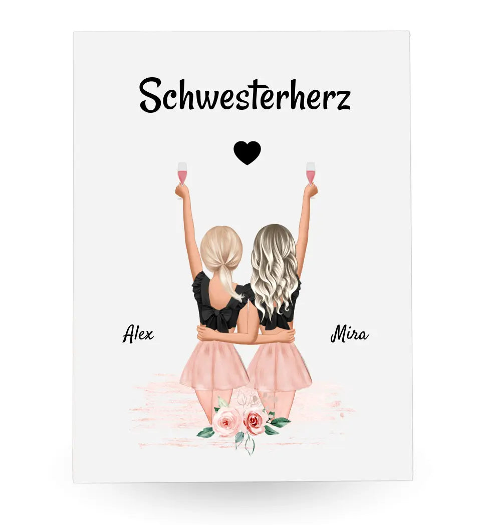 Acrylglas Bild Geschenk für die Schwester - Cantty