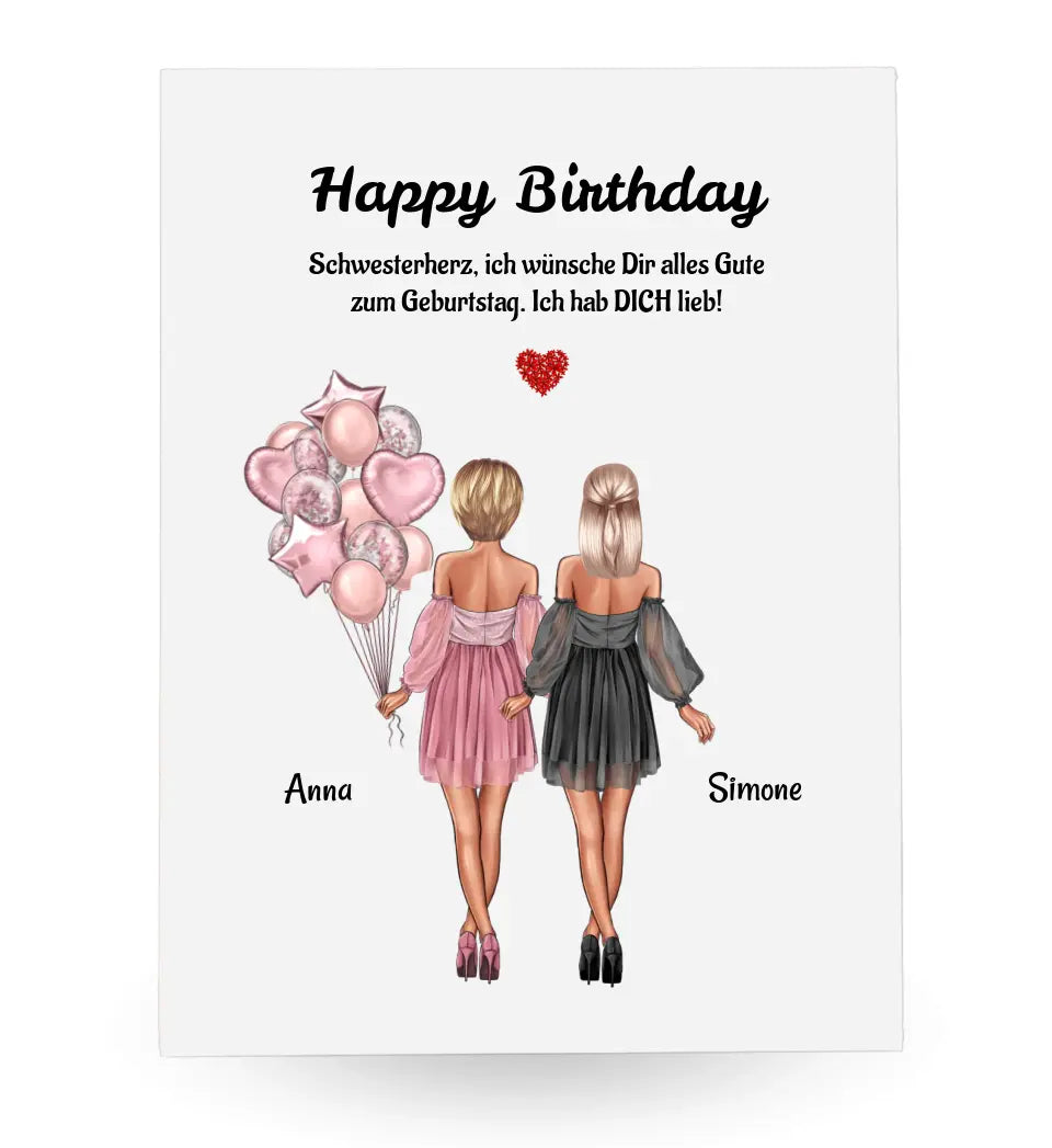 Geschenk für Schwester Acrylglas Bild personalisiert - Cantty