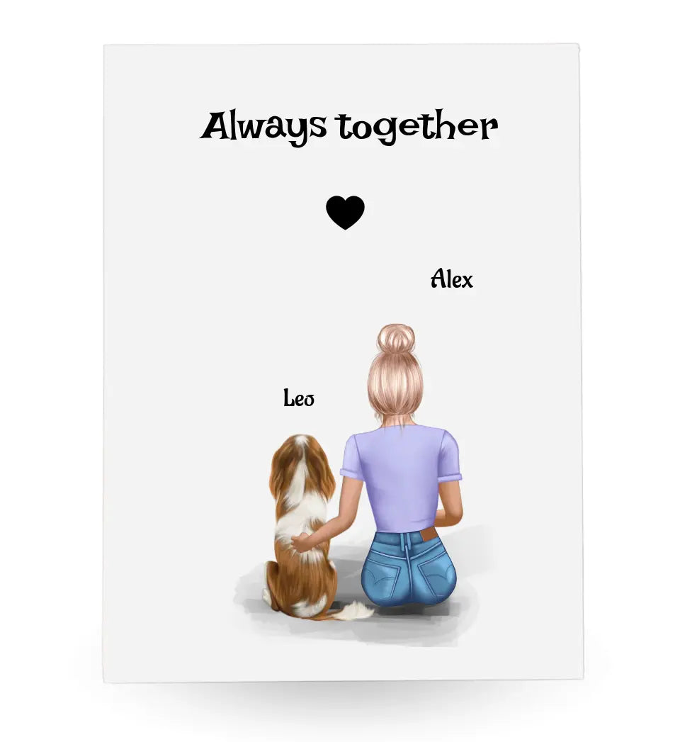 Geschenk Acrylglas Bild für Frau mit Hund - Cantty