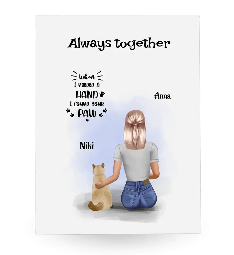 Acrylglas Bild beste Freundin & Schwester und Katze Geschenk - Cantty