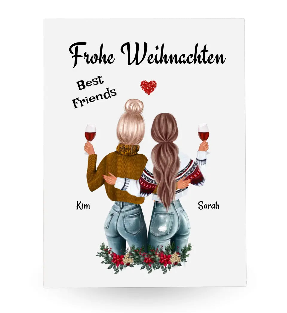 Beste Freundinnen Acrylglas Bild Geschenk personalisiert mit Namen & Spruch - Cantty