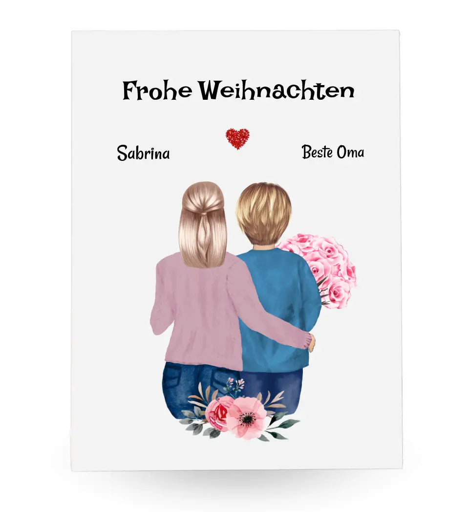 Oma Enkeltochter Bild Acrylglas Geschenk personalisiert zu Weihnachten - Cantty