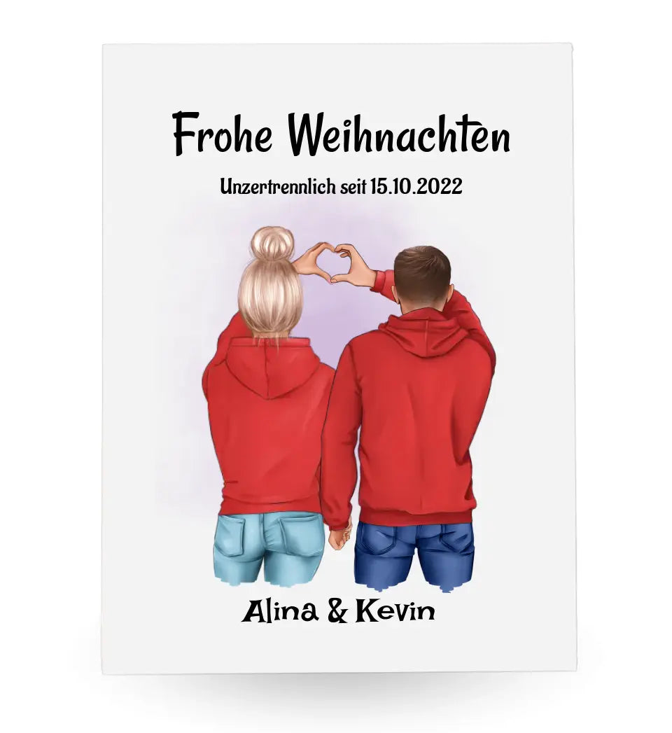 Acrylglas Paar Bild Personalisiert Geschenk Weihnachten - Cantty