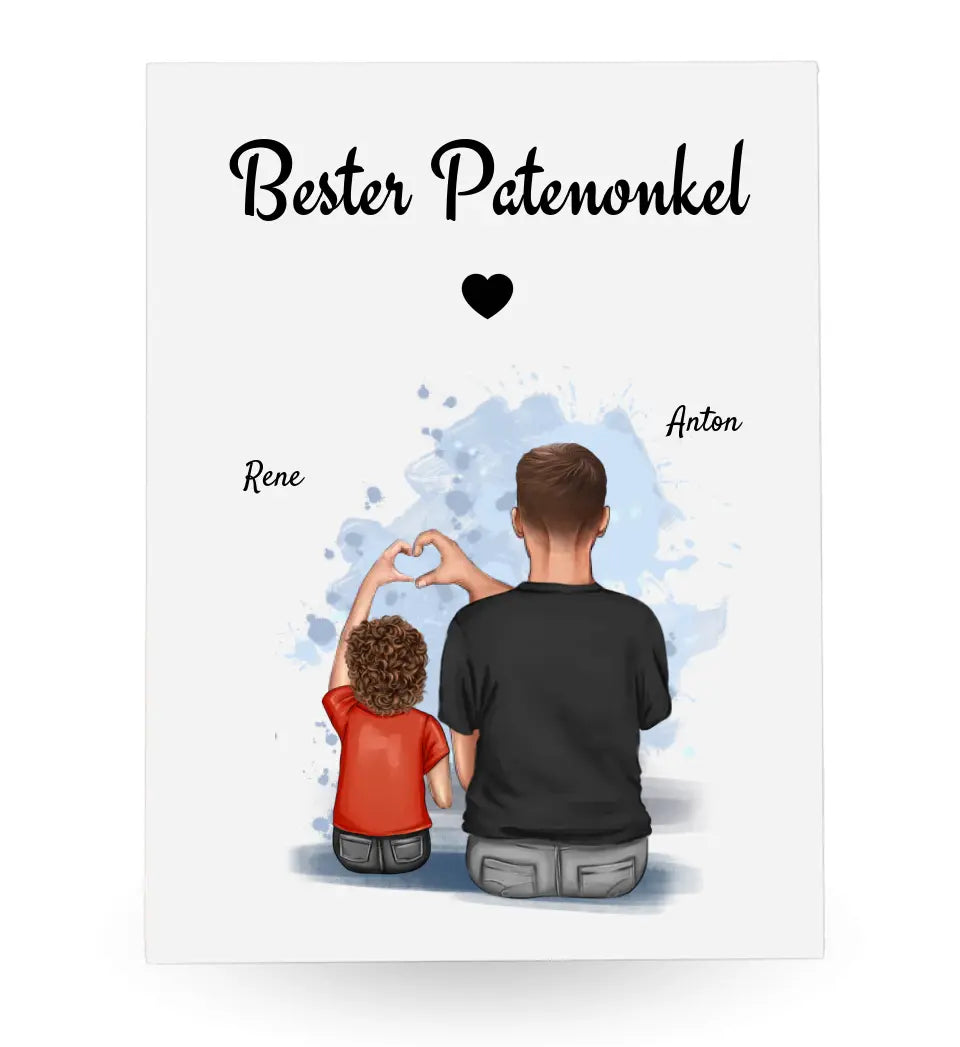 Acrylglas Bild Patenonkel & Patenkind Geschenk personalisieren - Cantty