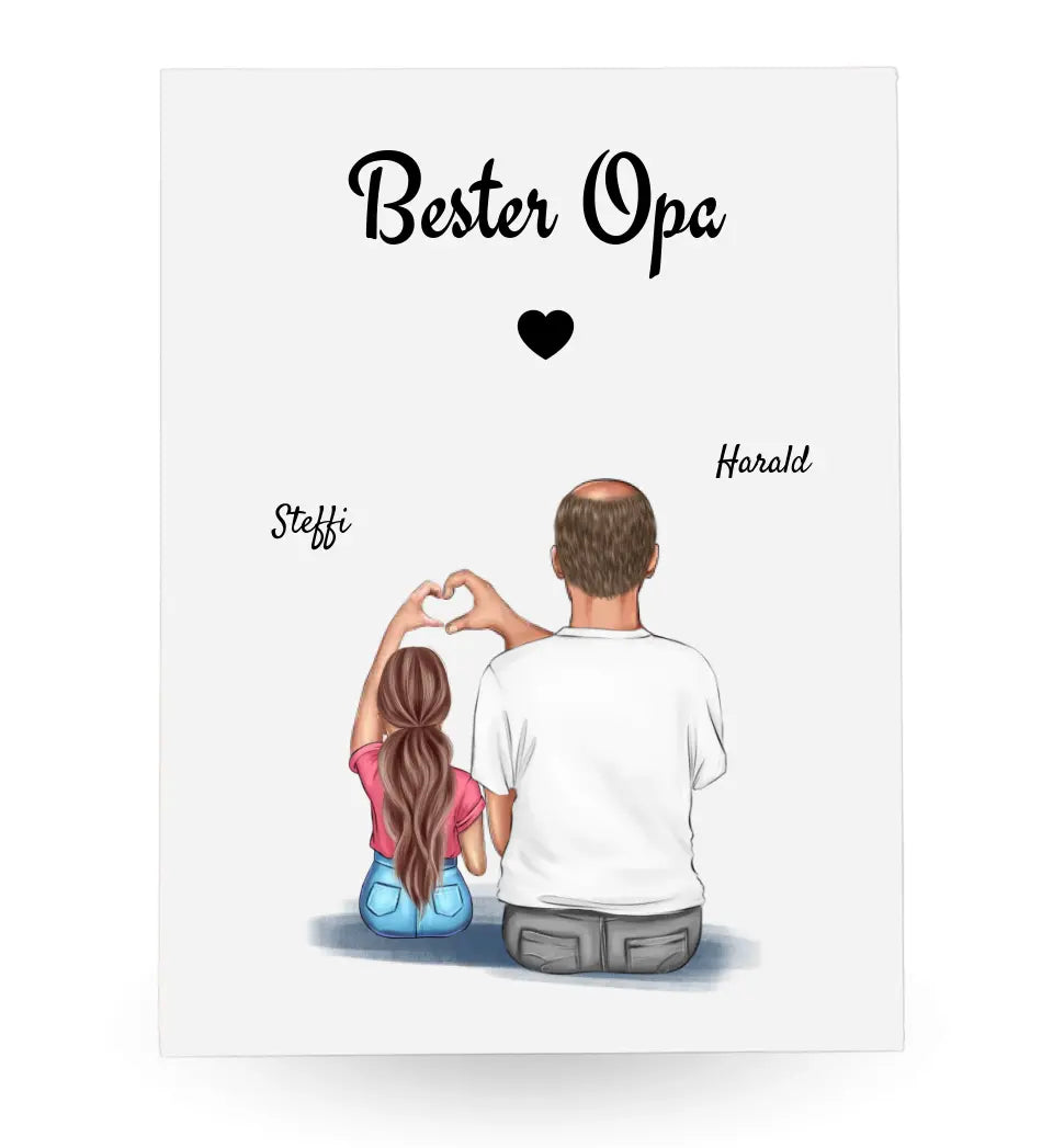 Großvater & Enkelin Acrylglas Bild Geschenk - Cantty