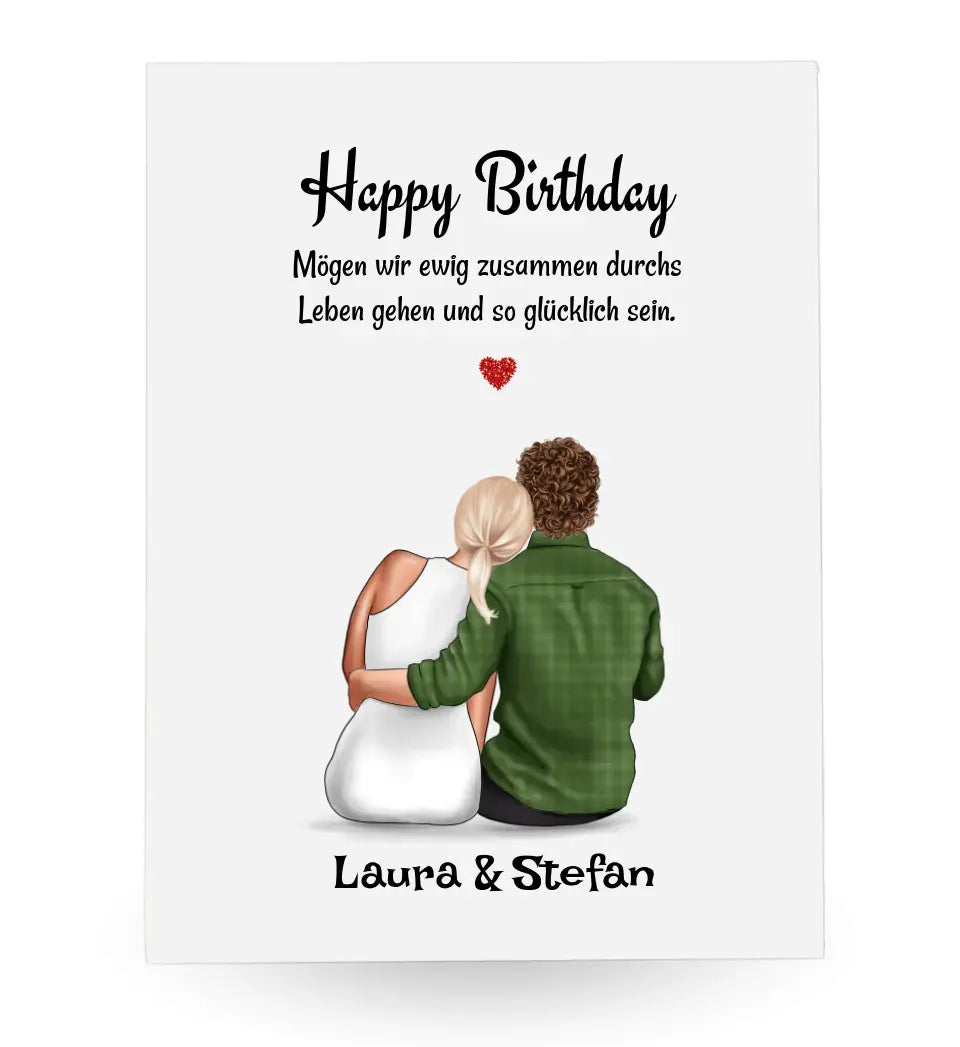 Acrylglas Pärchen Bild Geschenk Freundin zum Geburtstag personalisiert - Cantty