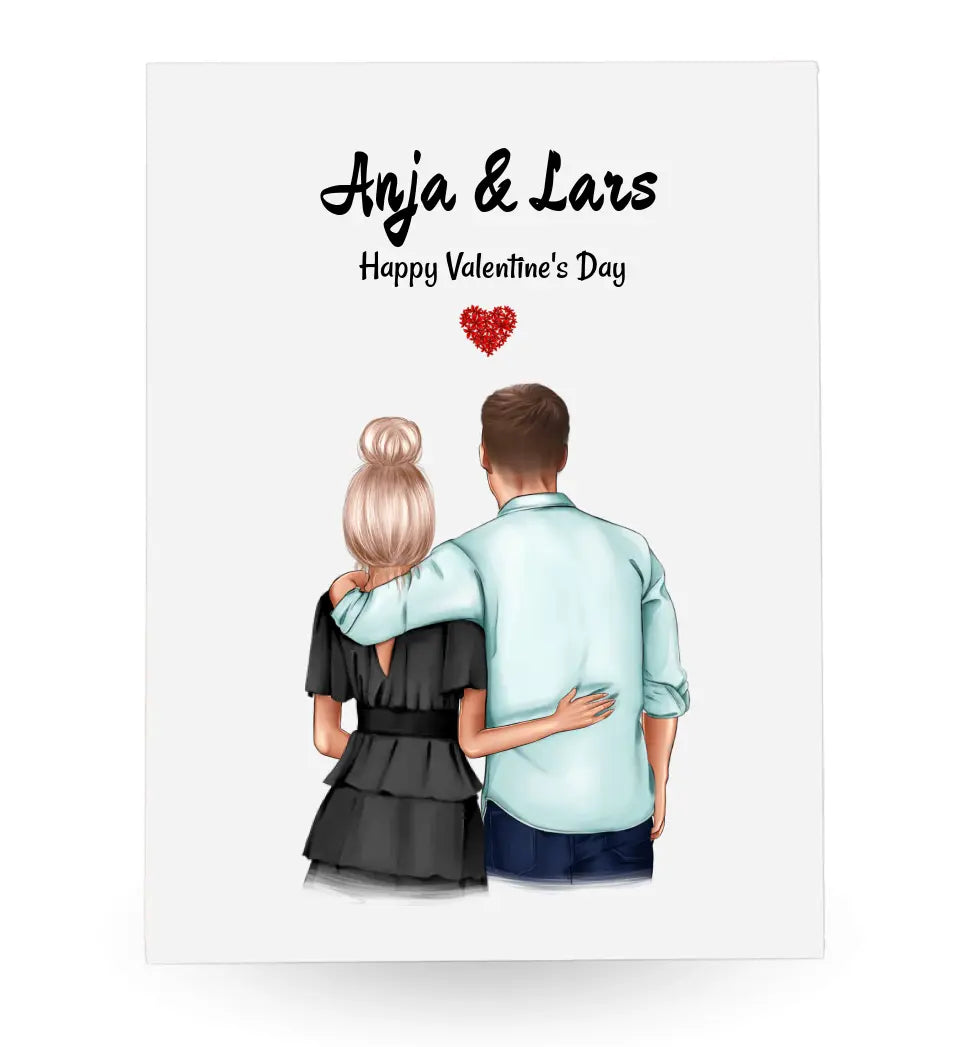 Geschenk Valentinstag Acrylglas Bild personalisiert für Paare - Cantty