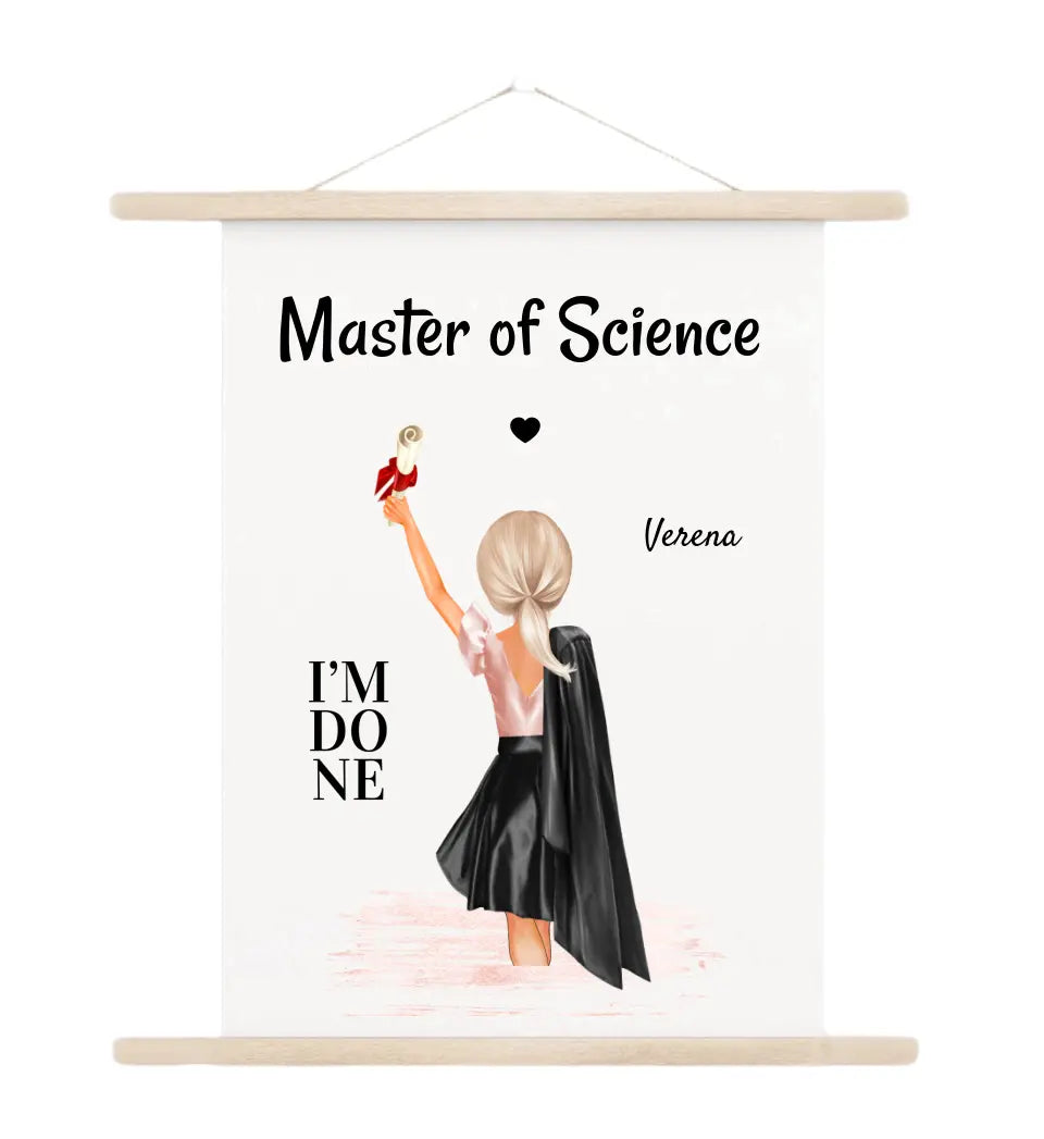 Mädchen Master Abschlussgeschenk Leinwandbild - Cantty