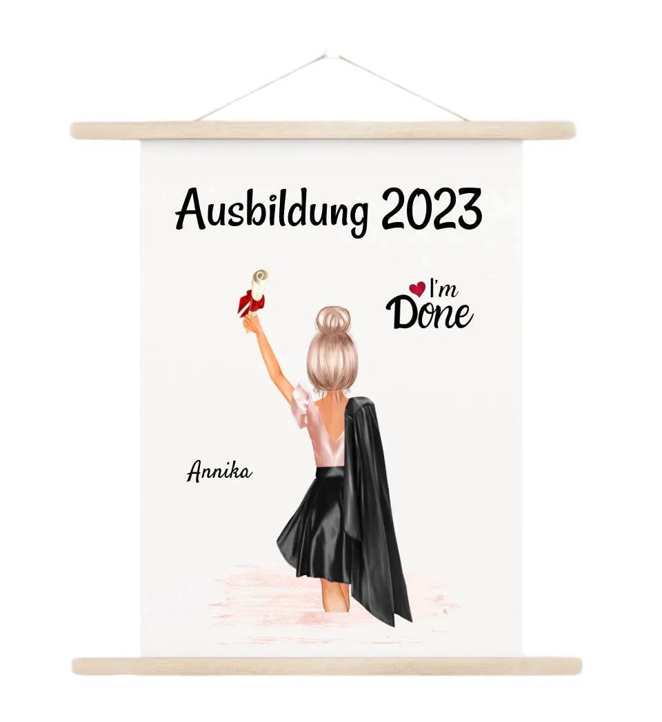 Berufsausbildung Abschluss Leinwandbild Geschenk für Mädchen - Cantty