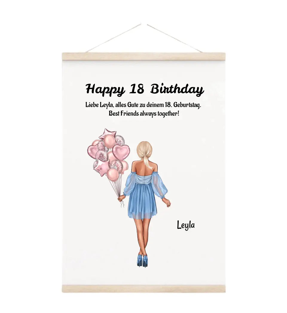 18 Geburtstagsgeschenk Leinwandbild für Tochter - Cantty