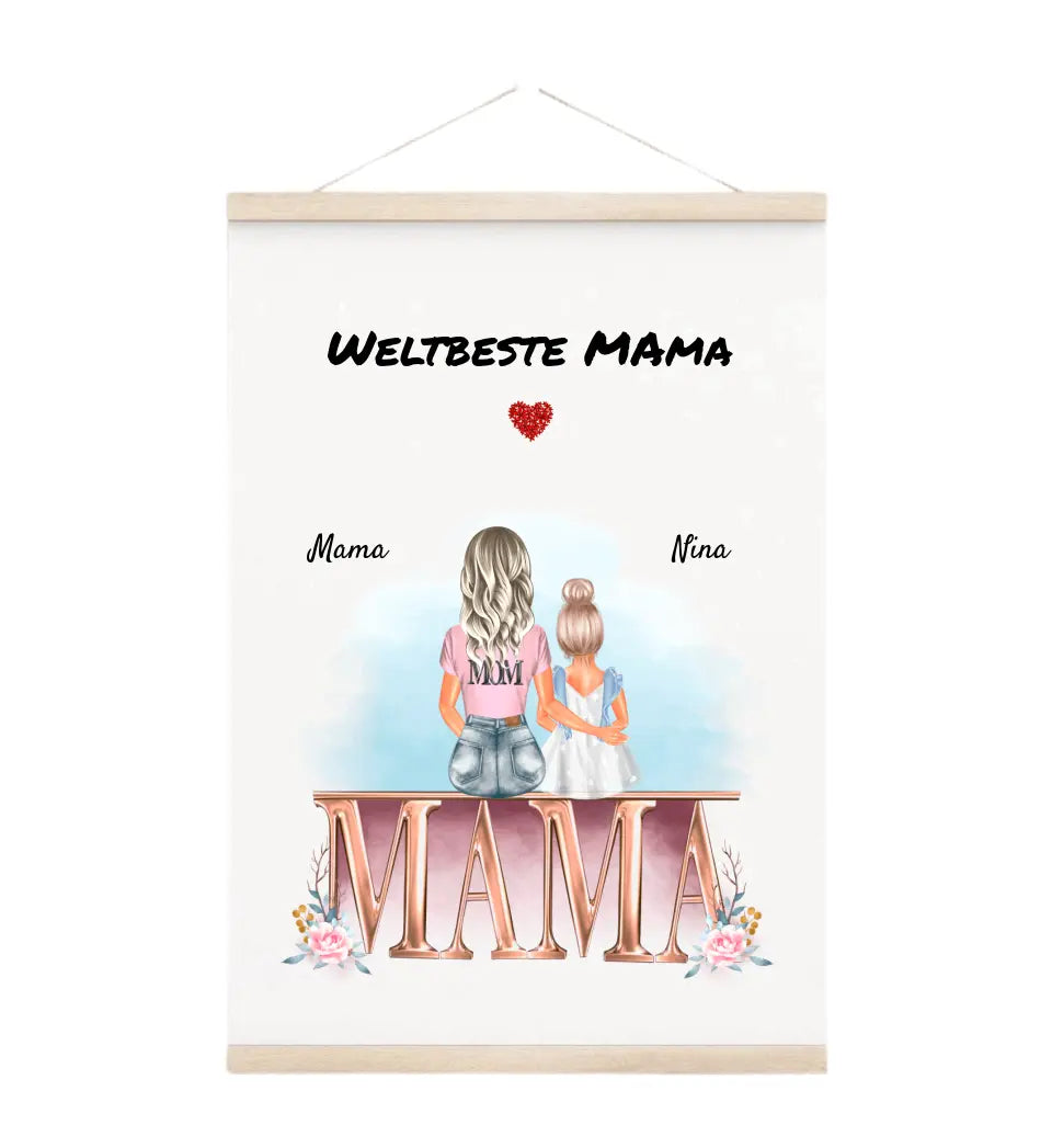 Leinwandbid Geschenk Mama kleine Tochter - Cantty