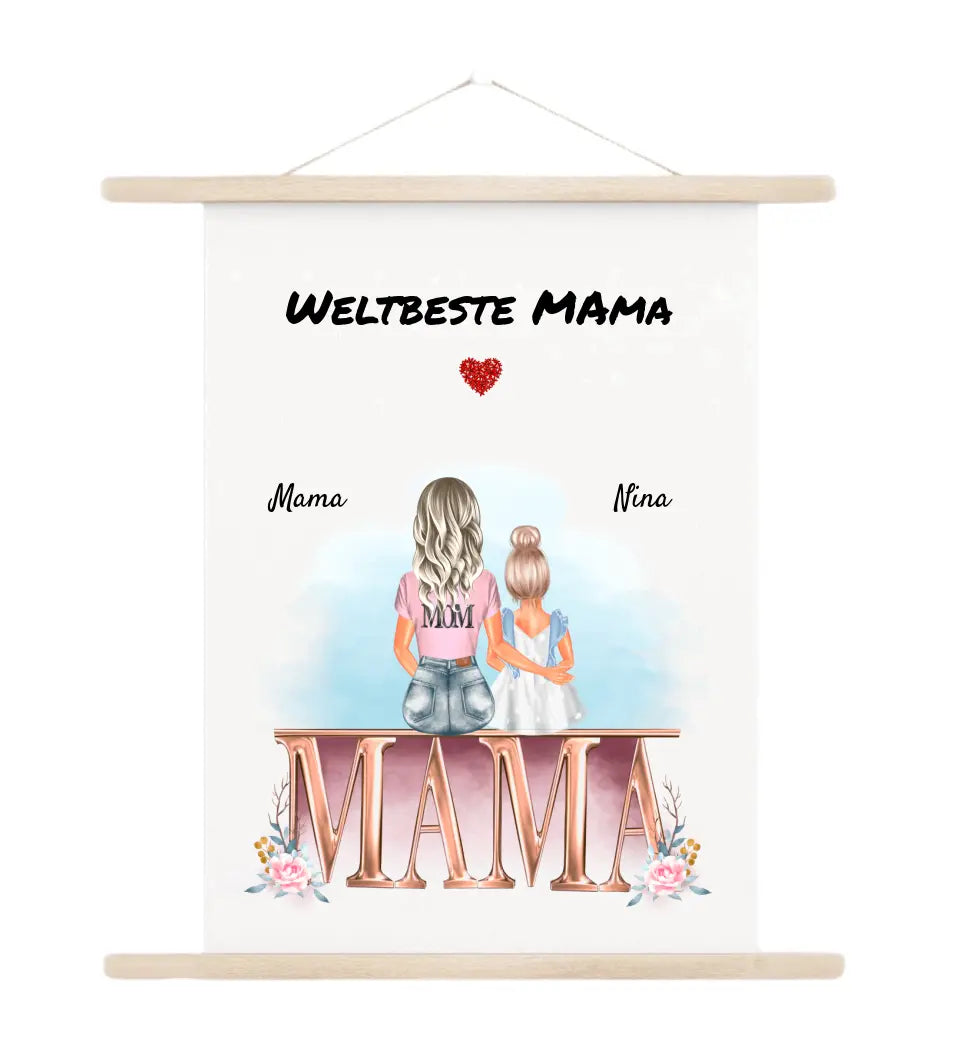 Leinwandbid Geschenk Mama kleine Tochter - Cantty