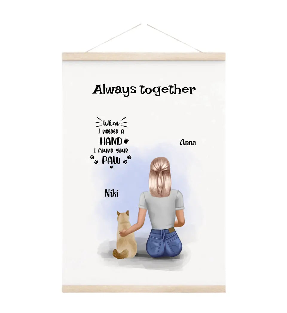 Geschenk Katze Mädchen Leinwandbild mit Aufhänger - Cantty