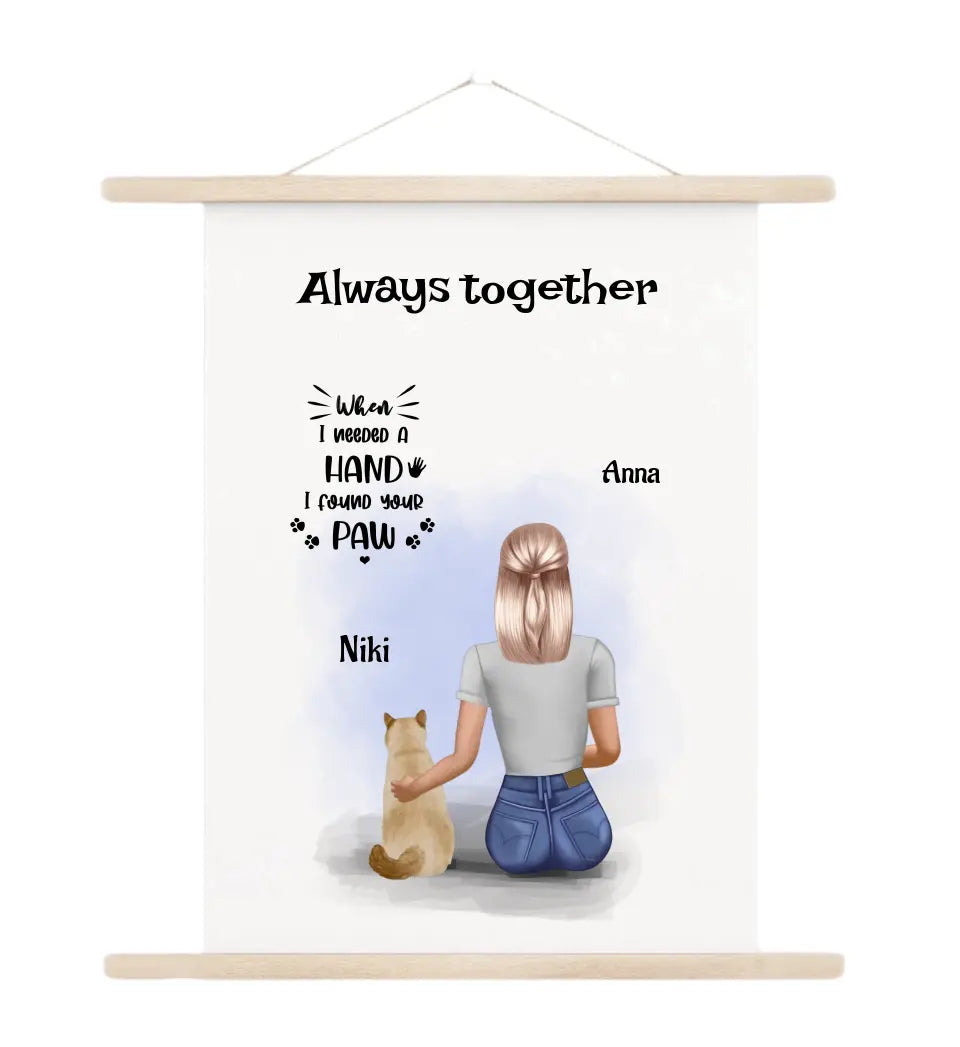 Geschenk Katze Mädchen Leinwandbild mit Aufhänger - Cantty