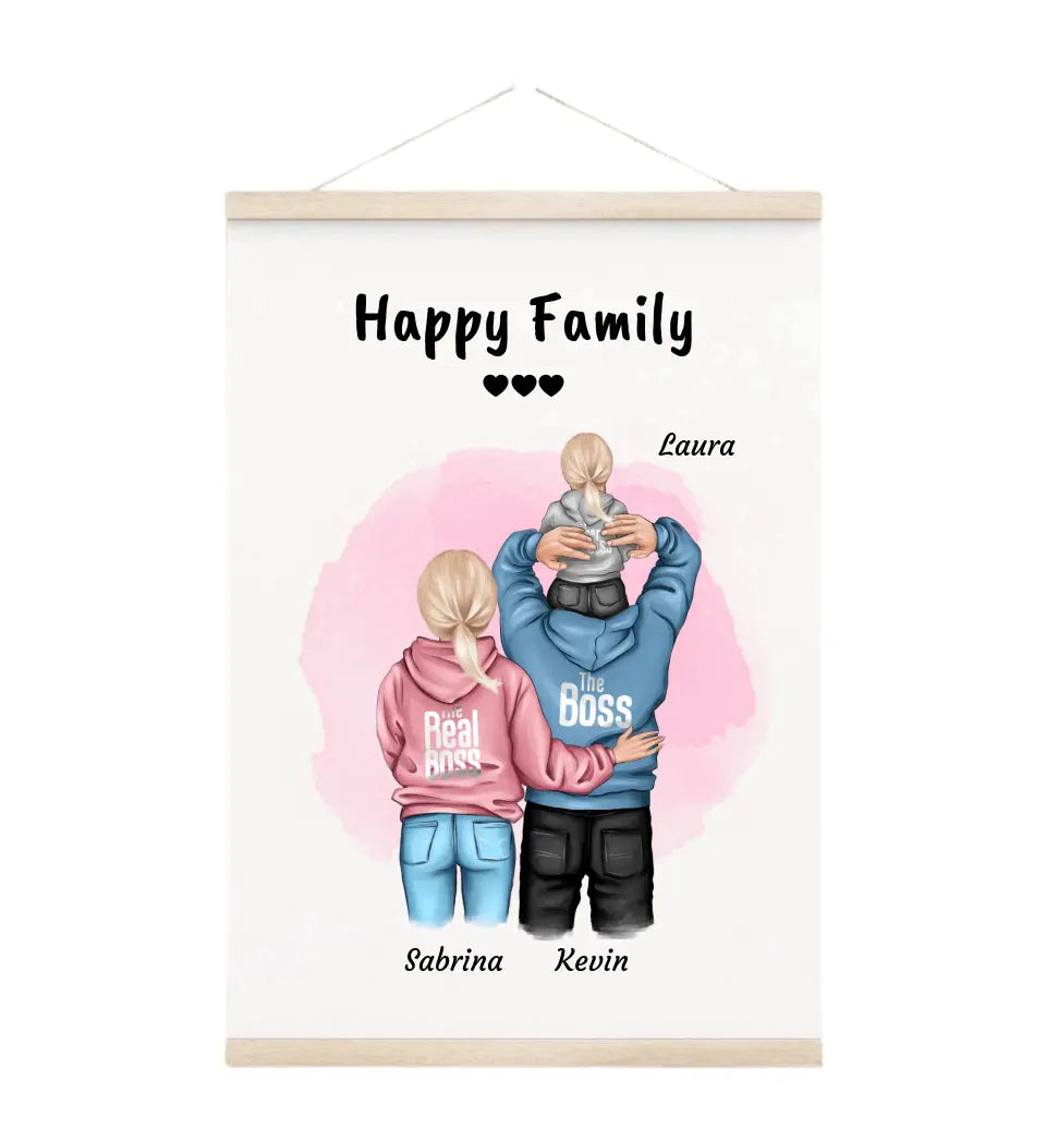 Familie Geschenk Leinwandbild mit Aufhänger - Cantty