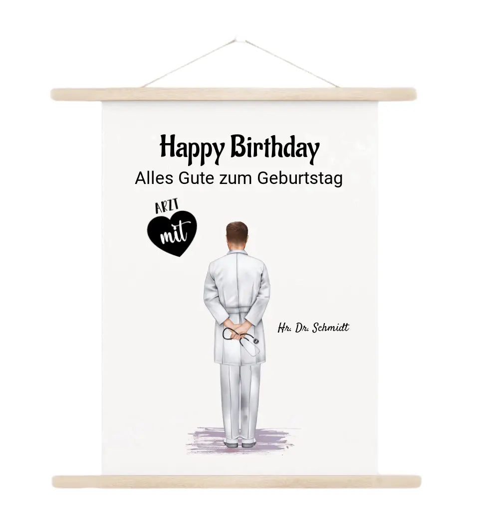 Geburtstagsgeschenk für Arzt Leinwand mit Aufhänger - Cantty