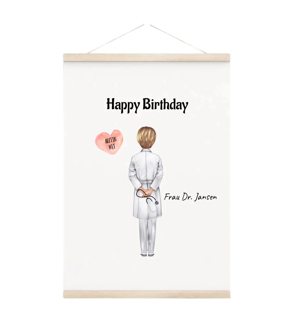 Ärztin Geburtstagsgeschenk Leinwand personalisiert - Cantty