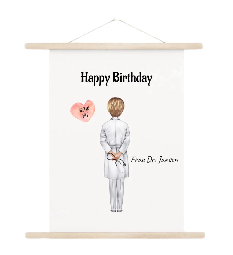 Ärztin Geburtstagsgeschenk Leinwand personalisiert - Cantty