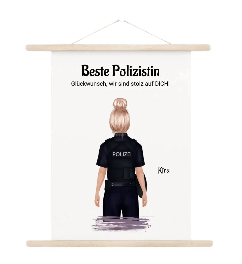 Polizistin Geschenkidee Leinwand personalisiert - Cantty