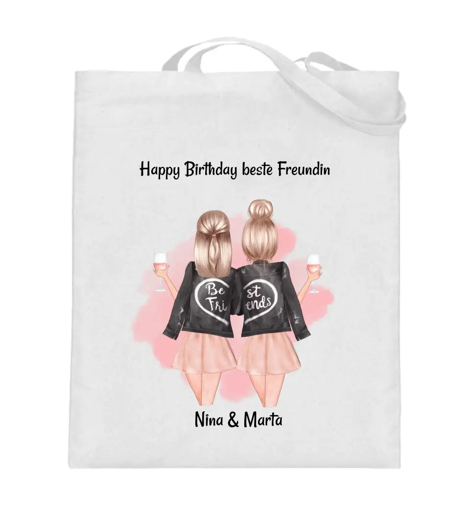 Beste Freundin Geburtstag Jutebeutel Tasche Geschenk selber gestalten - Cantty