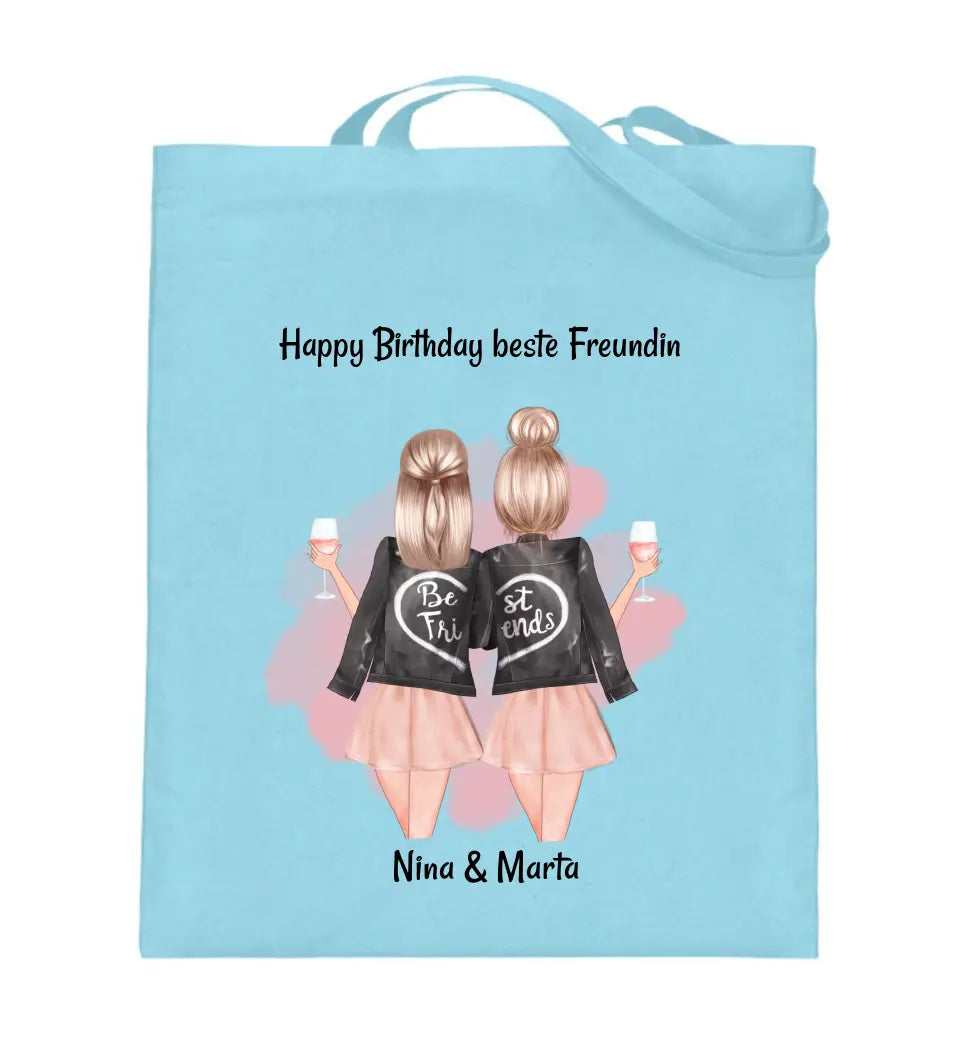 Beste Freundin Geburtstag Jutebeutel Tasche Geschenk selber gestalten - Cantty