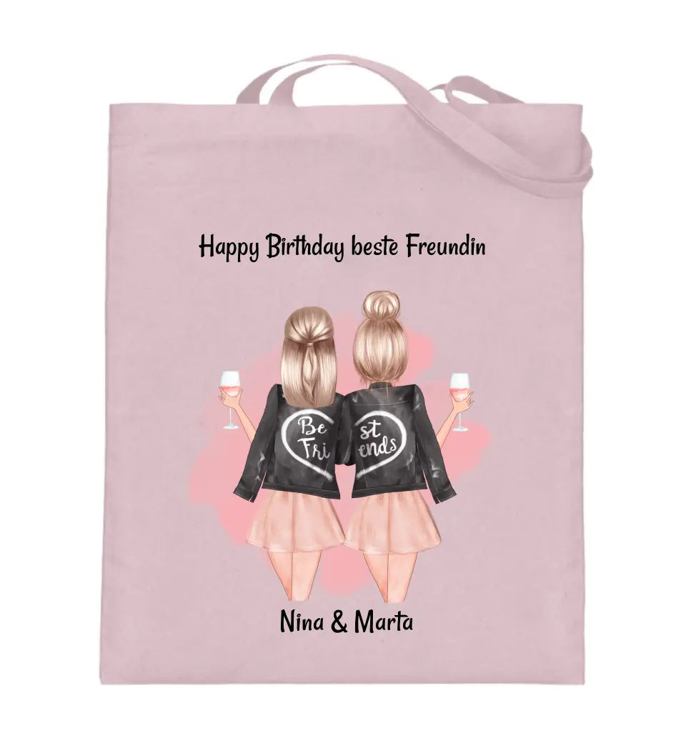 Beste Freundin Geburtstag Jutebeutel Tasche Geschenk selber gestalten - Cantty