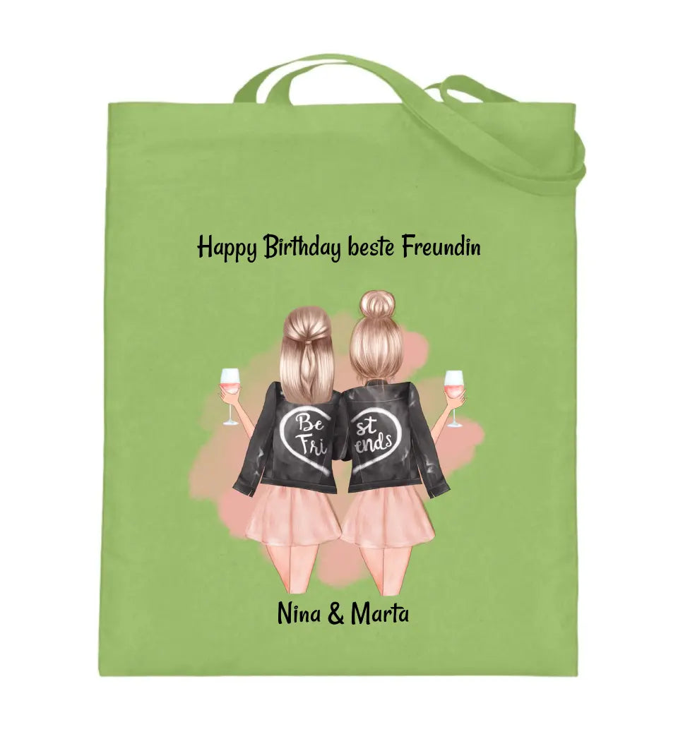 Beste Freundin Geburtstag Jutebeutel Tasche Geschenk selber gestalten - Cantty