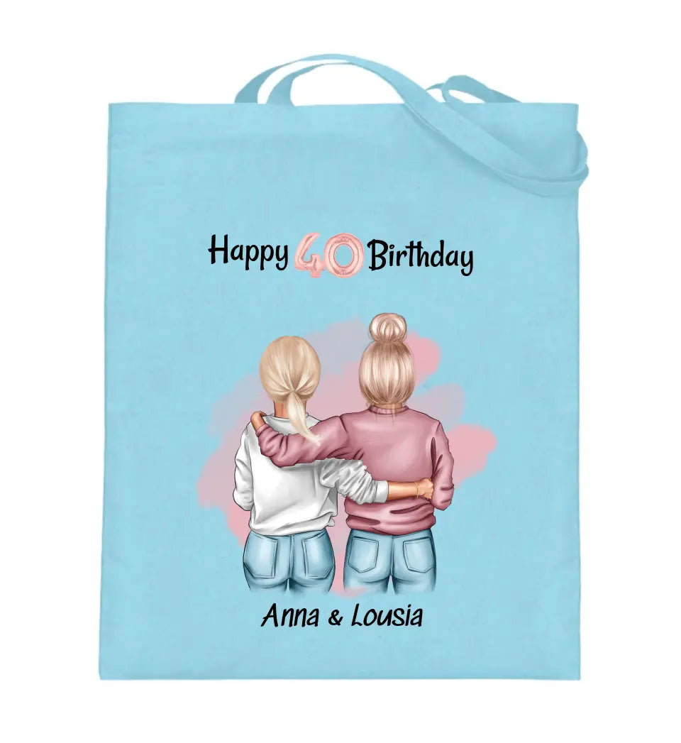 Beste Freundin 40 Geburtstag Jutebeutel Tasche Geschenk gestalten - Cantty