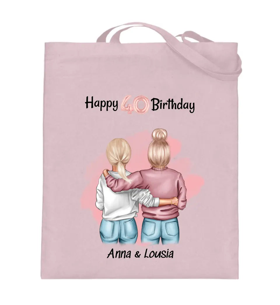 Beste Freundin 40 Geburtstag Jutebeutel Tasche Geschenk gestalten - Cantty