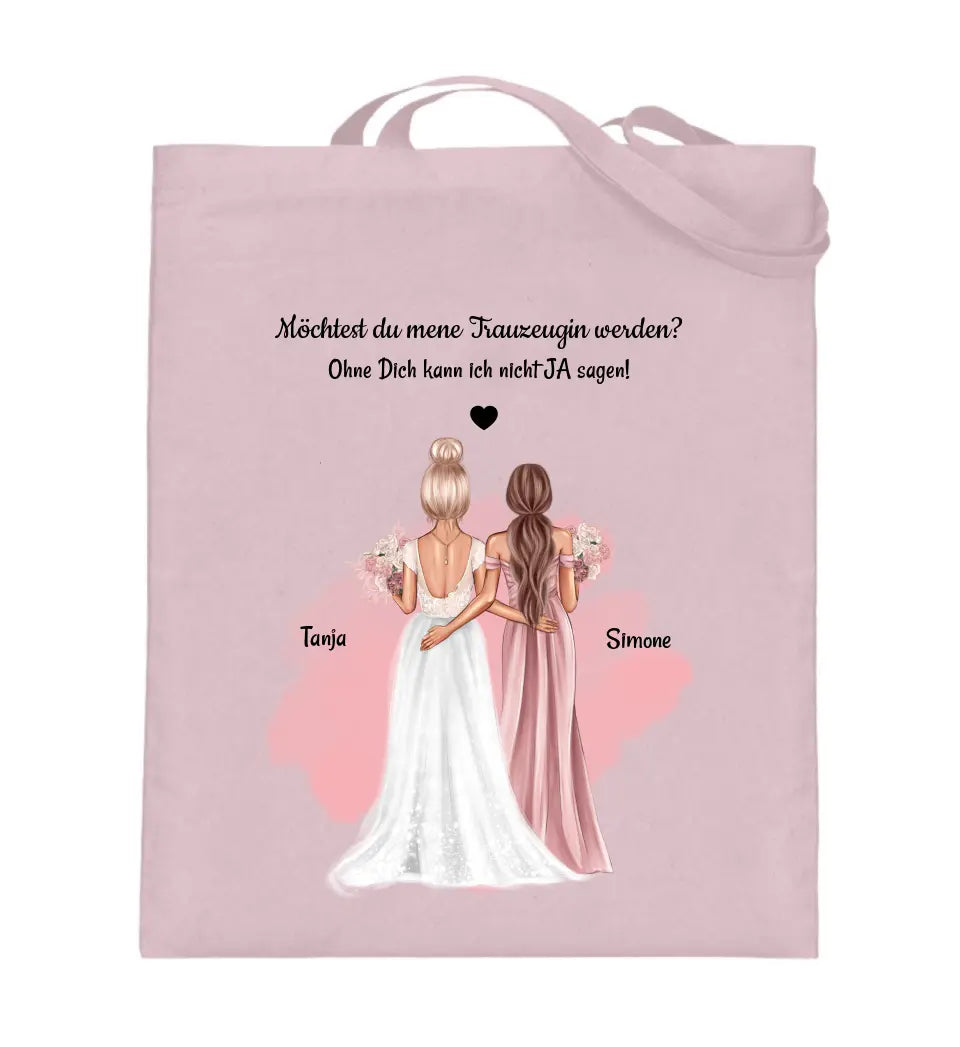 Trauzeugin Fragen Jutebeutel Tasche Geschenk bedrucken - Cantty