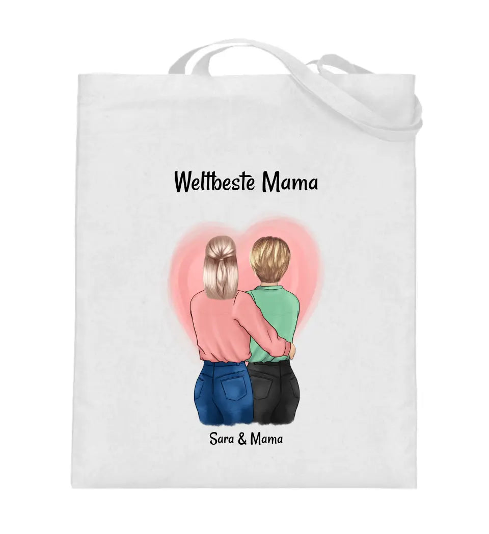 Mutter Tochter Jutebeutel Tasche Geschenk personalisiert - Cantty