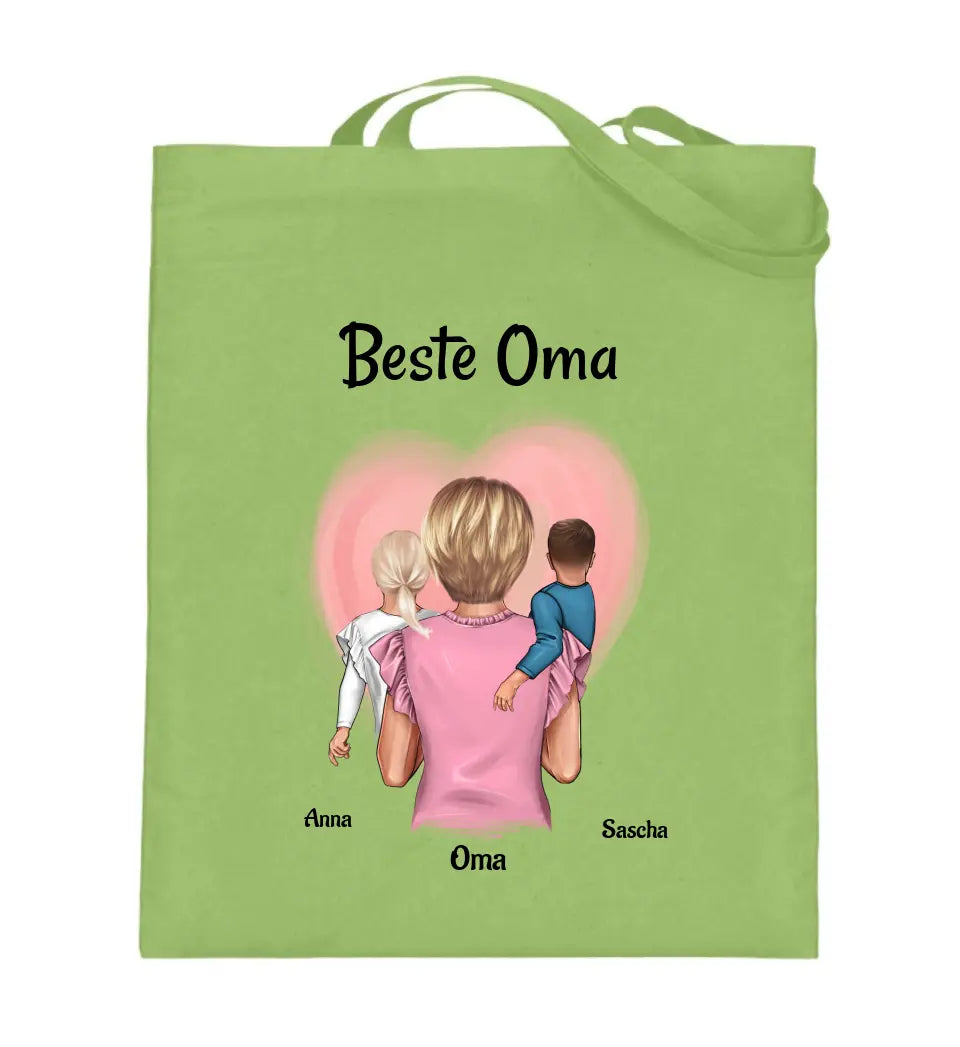 Oma Enkelkinder Jutebeutel Geschenk personalisiert - Cantty