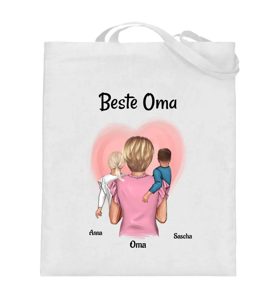 Oma Enkelkinder Jutebeutel Geschenk personalisiert - Cantty
