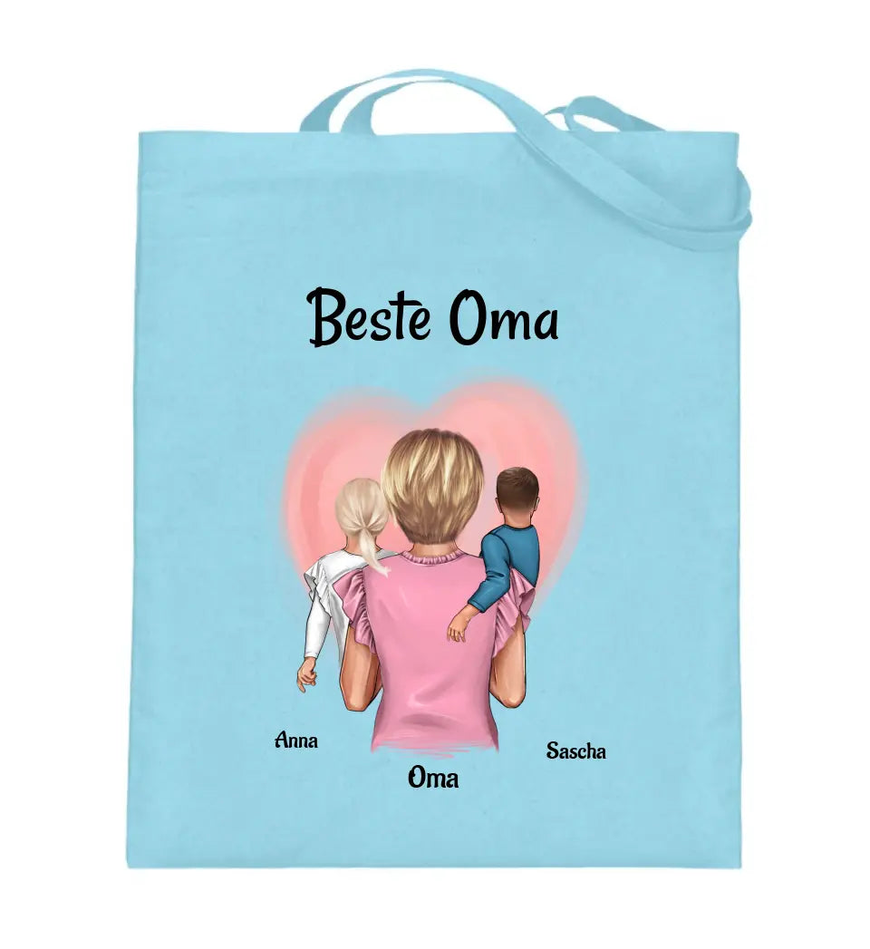 Oma Enkelkinder Jutebeutel Geschenk personalisiert - Cantty