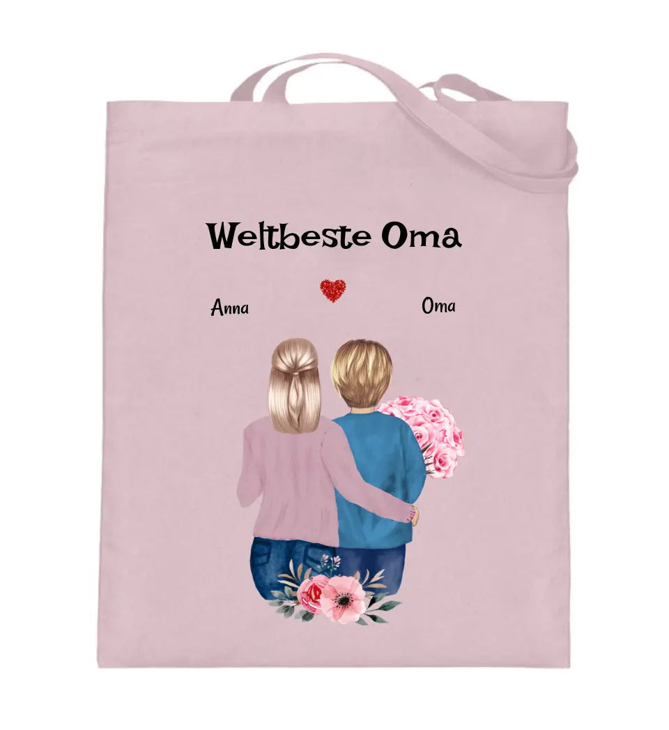 Oma Enkeltochter Jutebeutel Tasche Geschenk personalisiert - Cantty