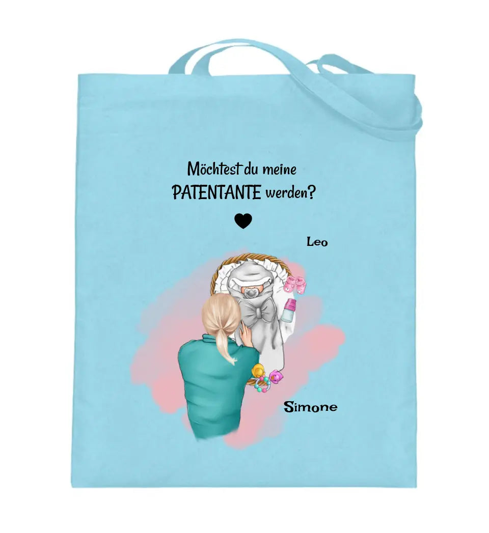 Patentante fragen Jutebeutel tasche Geschenk personalisiert - Cantty