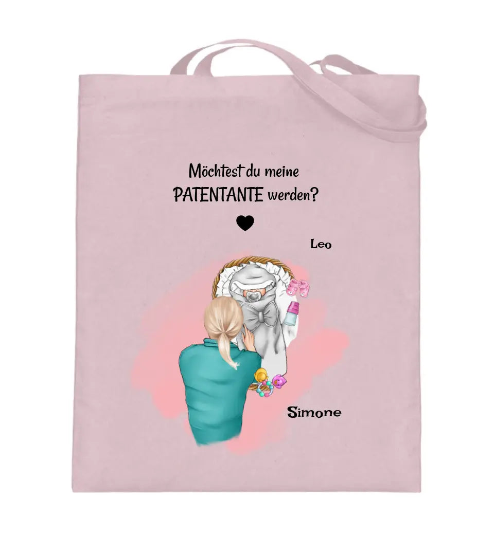 Patentante fragen Jutebeutel tasche Geschenk personalisiert - Cantty