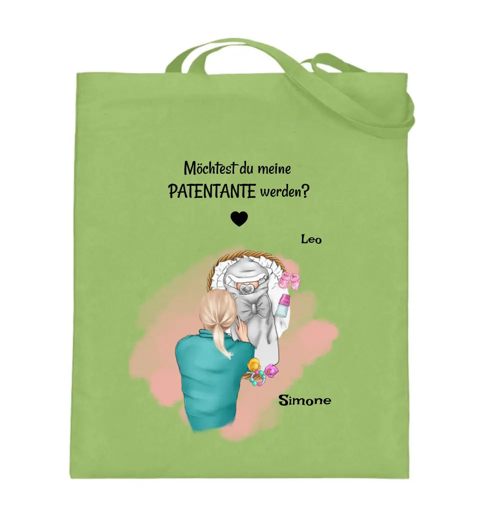 Patentante fragen Jutebeutel tasche Geschenk personalisiert - Cantty