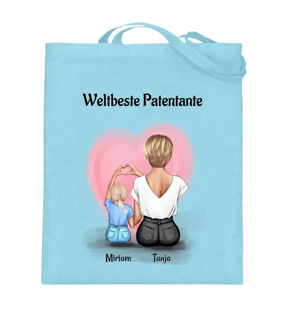 Patentante Kind Jutebeutel Tasche Geschenk personalisiert - Cantty