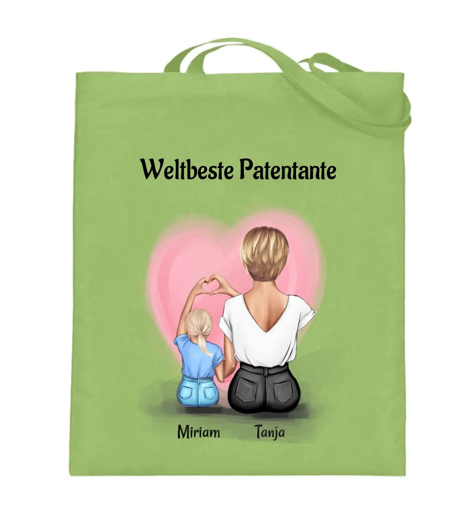 Patentante Kind Jutebeutel Tasche Geschenk personalisiert - Cantty