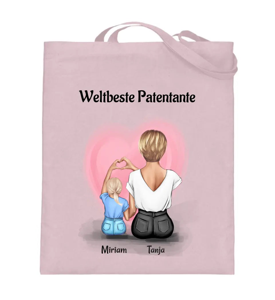 Patentante Kind Jutebeutel Tasche Geschenk personalisiert - Cantty