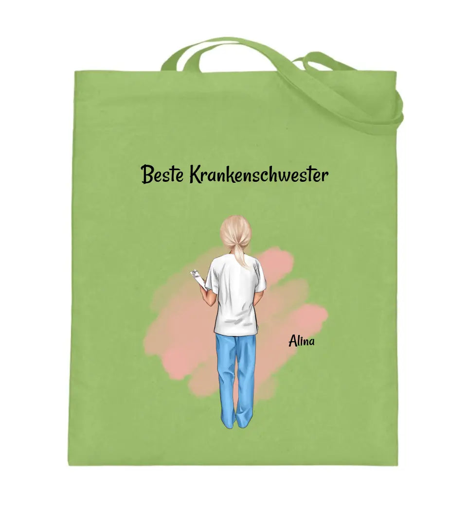 Krankenschwester Jutebeutel Tasche personalisiert - Cantty