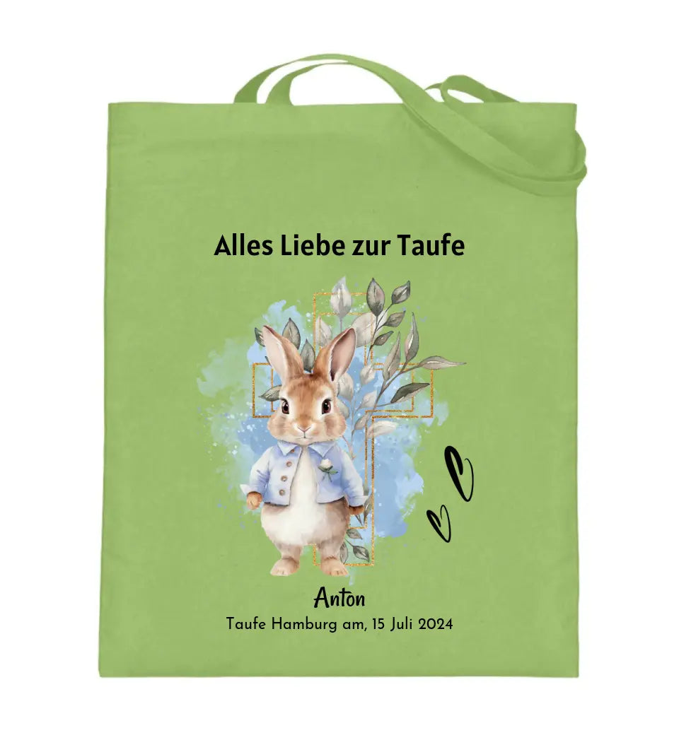 Taufgeschenk Junge Jutebeutel Tasche personalisiert - Cantty